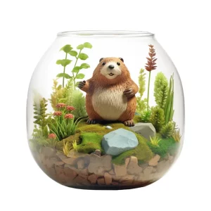 สวนขวดแก้วพร้อมตัวบีเวอร์