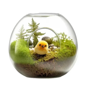 สวนขวดแก้วพร้อมนกจิ๋ว