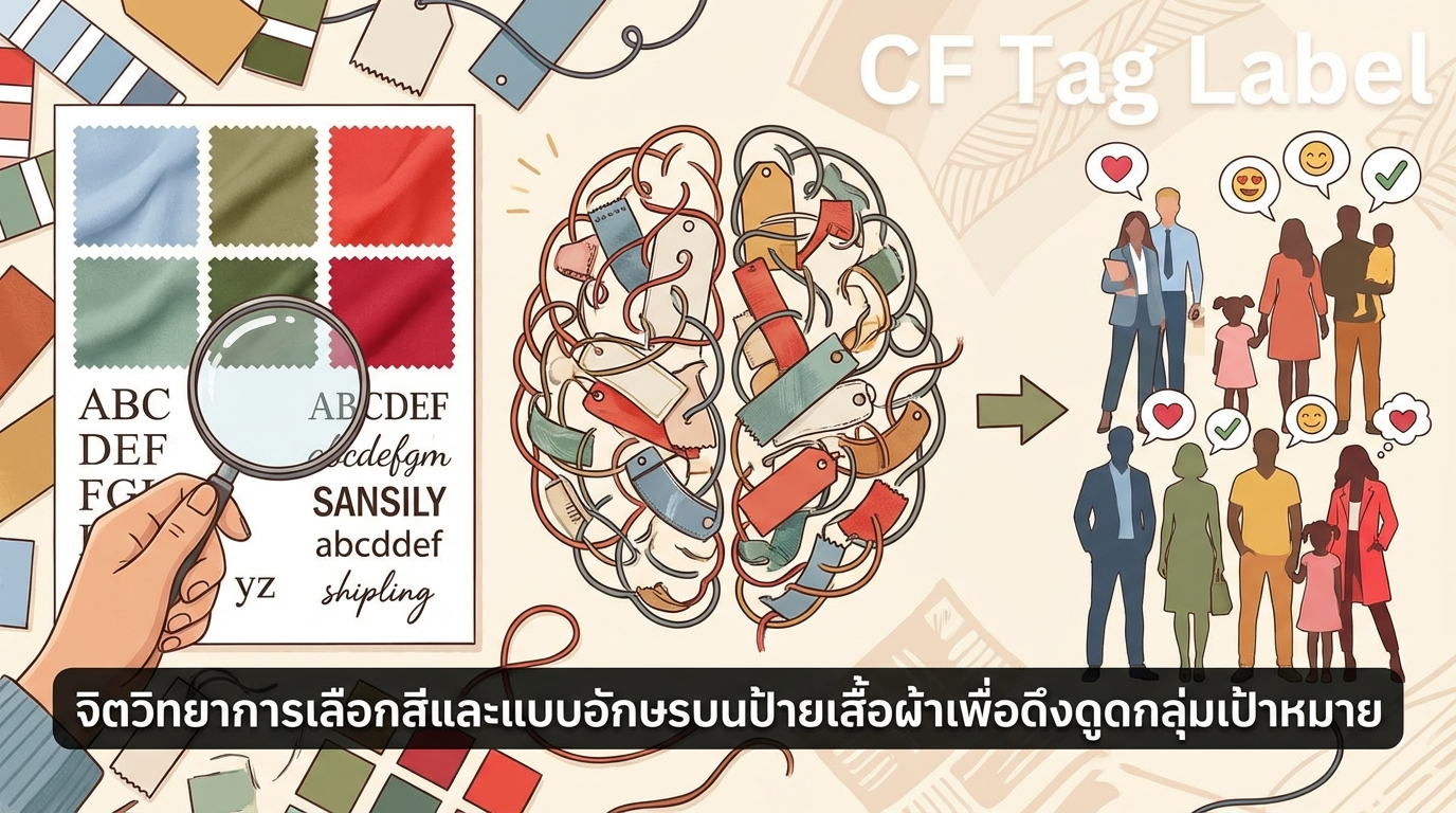 จิตวิทยาการเลือกสีและฟอนต์บนป้ายเสื้อผ้าเพื่อดึงดูดกลุ่มเป้าหมาย