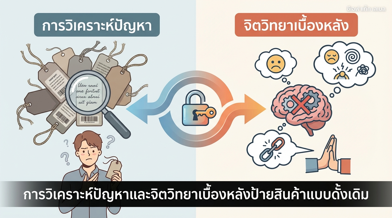 ขั้นตอนวิเคราะห์ปัญหาและจิตวิทยาเบื้องหลังป้ายแท็กสินค้าแบบเดิม
