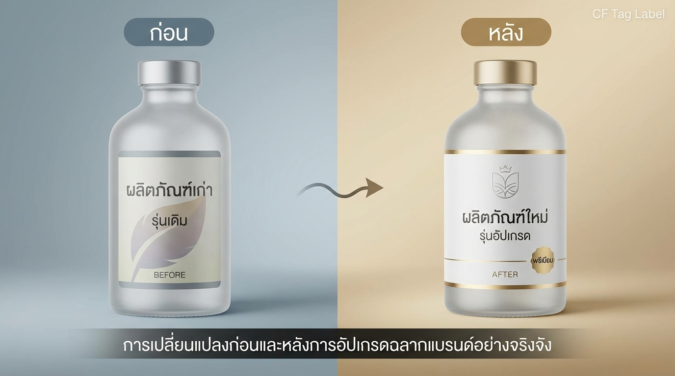 ความเปลี่ยนแปลงก่อนและหลังการปรับปรุงป้ายแบรนด์สินค้าอย่างจริงจัง