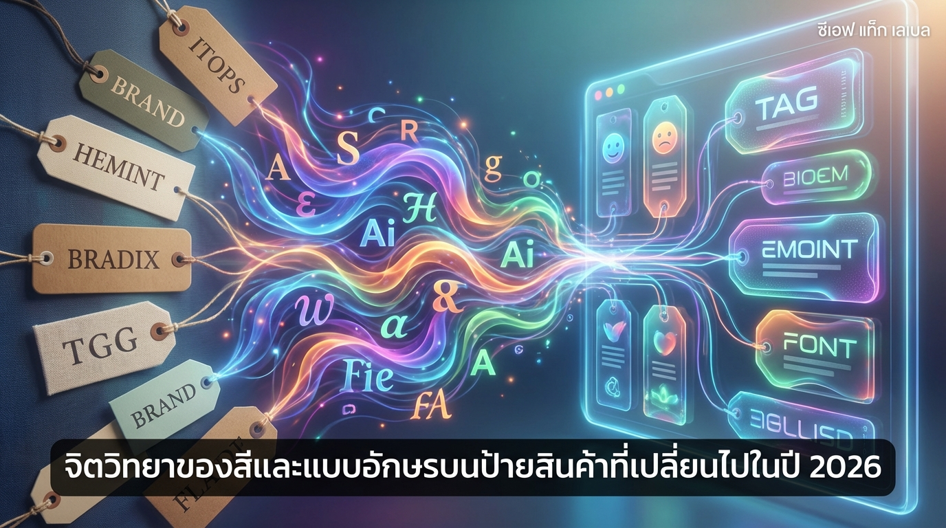 จิตวิทยาสีและฟอนต์บนป้ายแท็กสินค้าที่เปลี่ยนไปในปี 2569