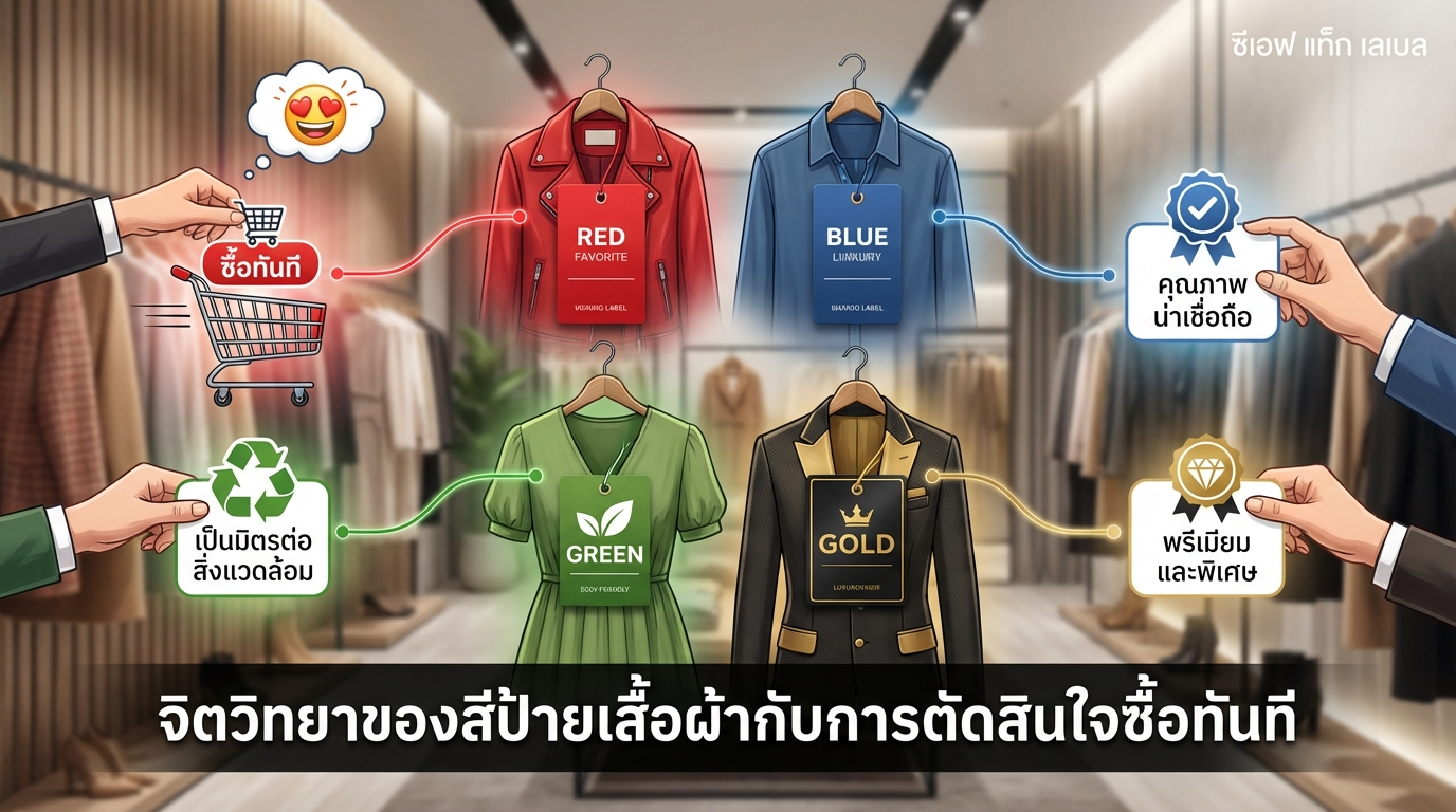 จิตวิทยาการเลือกสีป้ายเสื้อผ้าที่ส่งผลต่อการตัดสินใจซื้อทันที